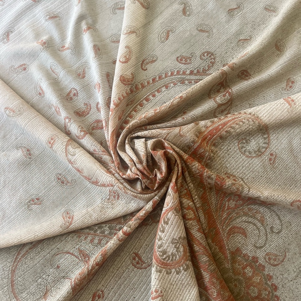 Paisley Patterned Fabric in Beige and Rust